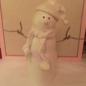 GLITTER snowman, porcelain